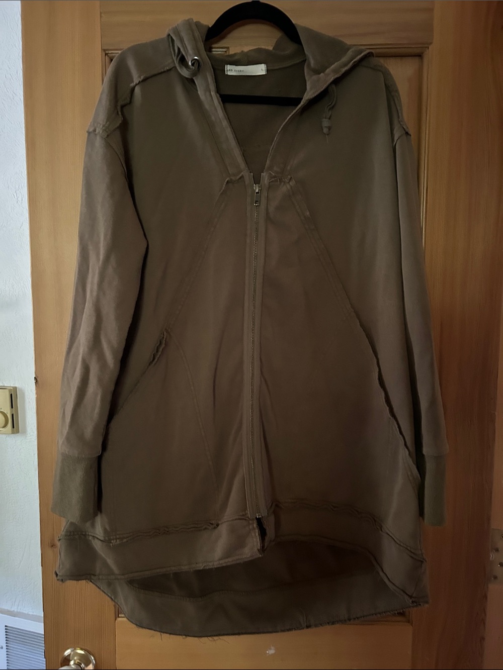 Australian-made 3rd Story Charlie Washed Olive Utility Zip-Front Hoodie Jacket